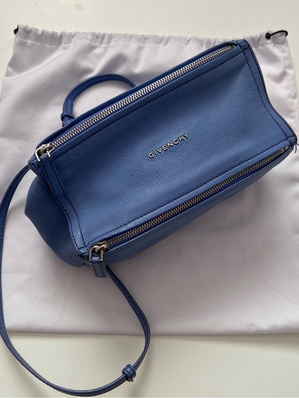 Givenchy Mini Pandora Bag in Blue Goatskin Leather rare color